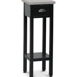 Hugo svart Sängbord höjd 70 cm cement-topp + Textilrengöring för möbler