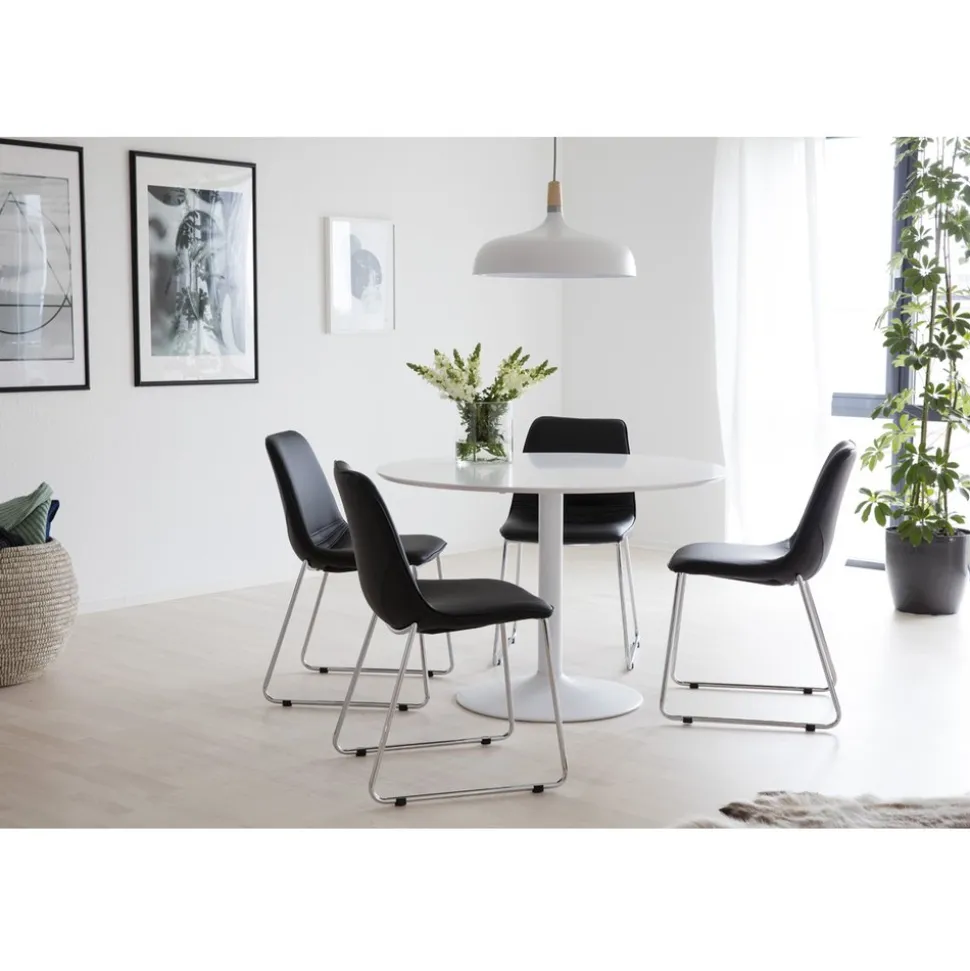 Ibiza vitt runt matbord ø110 cm