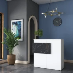 Idora receptionsdisk - Vit/marmor