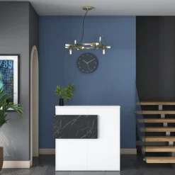 Idora receptionsdisk - Vit/marmor