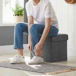 Idris sittpuff med förvaring - Mörkgrå