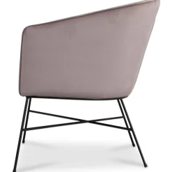 Isabelle fåtölj i rosa sammet + Möbeltassar