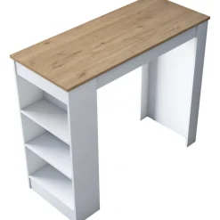 Jarik barbord 120 x 50 cm - Valnöt/vit