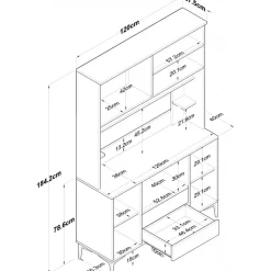 Jeriko köksskåp 168 - Vit/valnöt