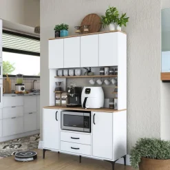 Jeriko köksskåp 168 - Vit/valnöt