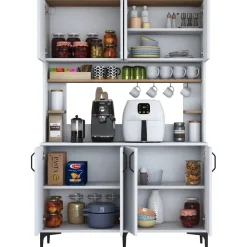 Jeriko köksskåp 176 - Vit/valnöt