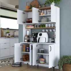 Jeriko köksskåp 176 - Vit/valnöt