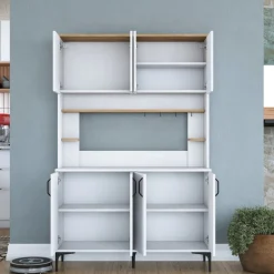 Jeriko köksskåp 176 - Vit/valnöt