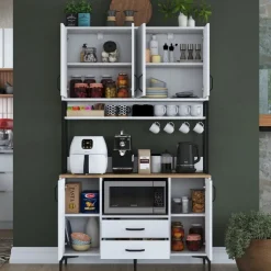 Jeriko köksskåp 169 - Vit/valnöt