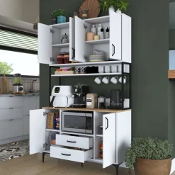 Jeriko köksskåp 169 - Vit/valnöt