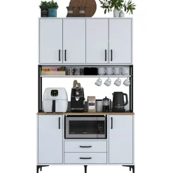 Jeriko köksskåp 169 - Vit/valnöt