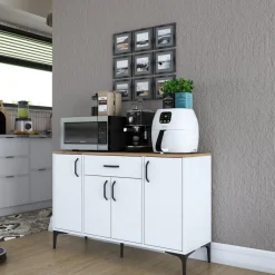 Jeriko skänk 136 - Vit/valnöt