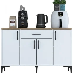 Jeriko skänk 136 - Vit/valnöt