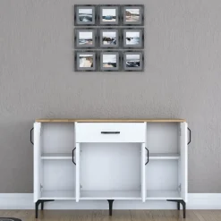 Jeriko skänk 136 - Vit/valnöt