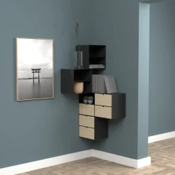 Joliet sängbord - Svart/bambu