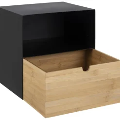 Joliet sängbord - Svart/bambu