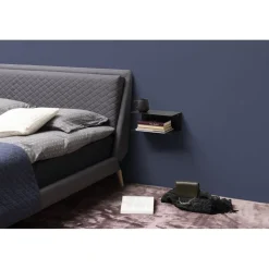 Joliet svart vägghylla / sängbord 35x14x20 cm