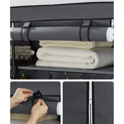 Joshua garderob 140 x 174 cm - Grå