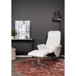 Julius reclinerfåtölj med fotpall - Grå tyg