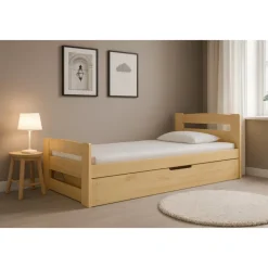 Juniorsäng Ernie med förvaring 90 cm - Furu