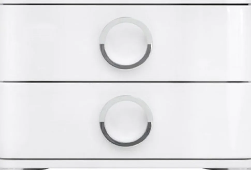 Kai sängbord - Vit högglans