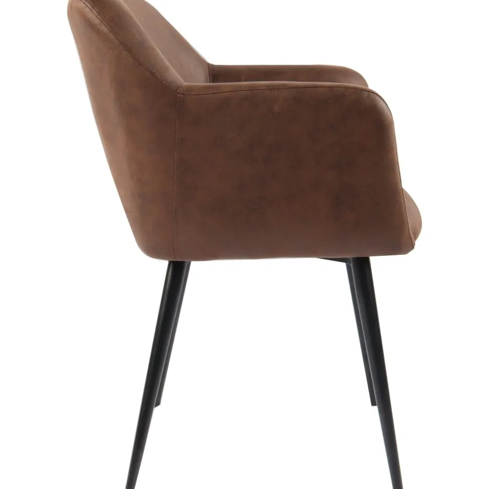 Karmstol i brun PU - Lamar