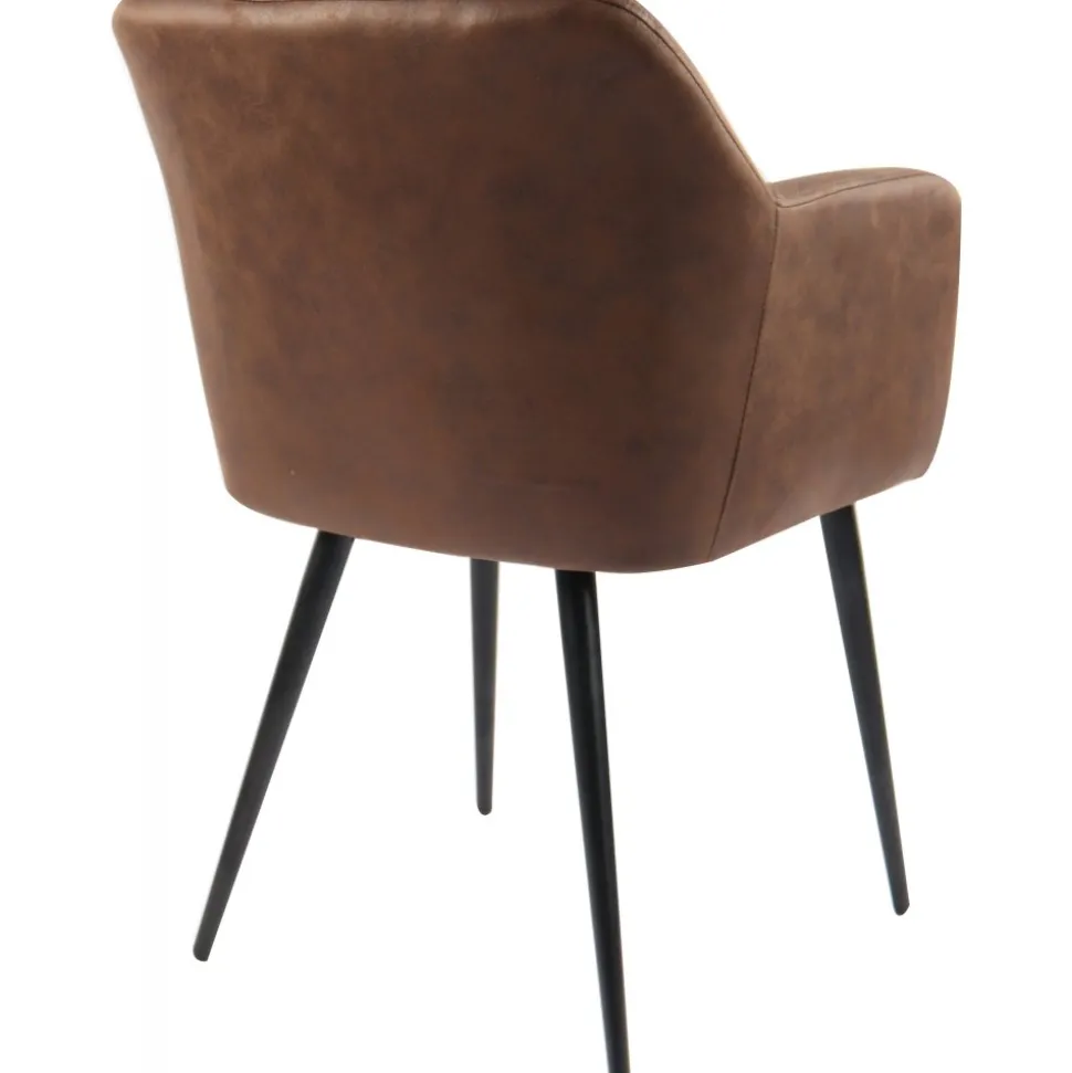 Karmstol i brun PU - Lamar