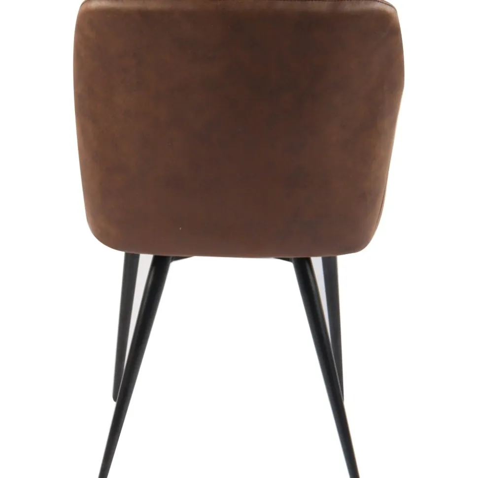 Karmstol i brun PU - Lamar