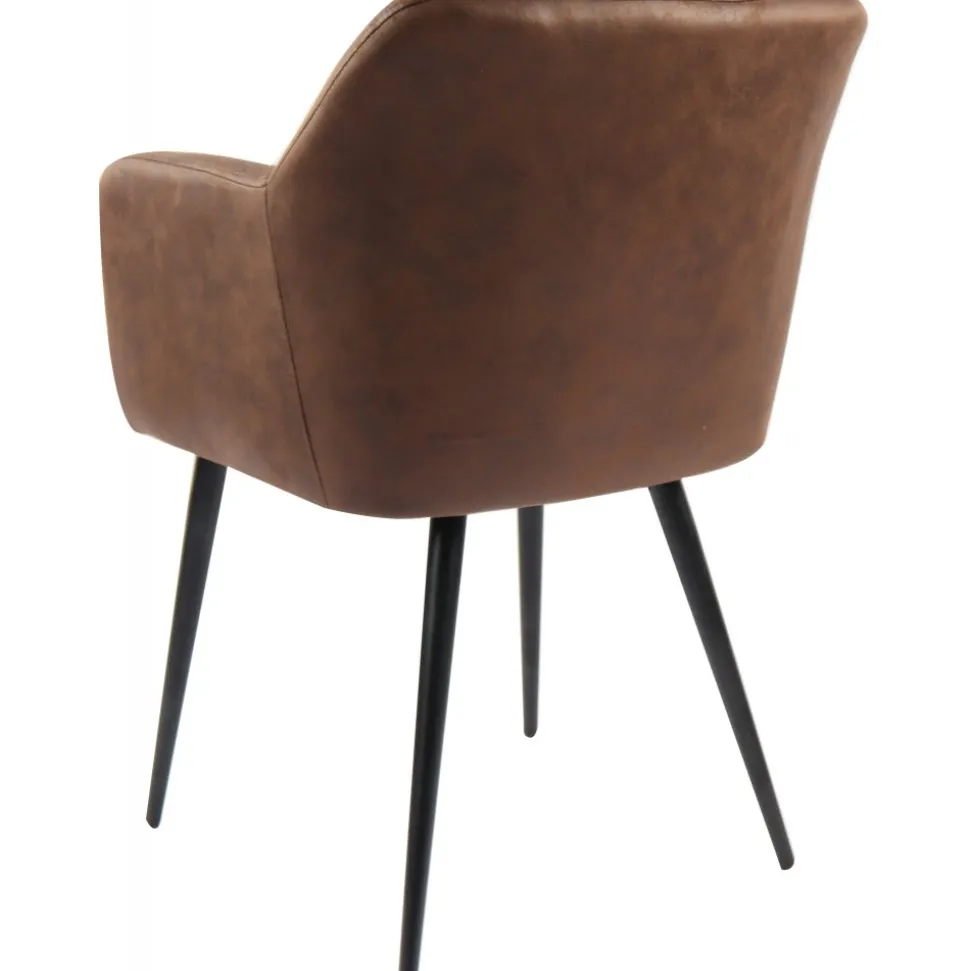 Karmstol i brun PU - Lamar