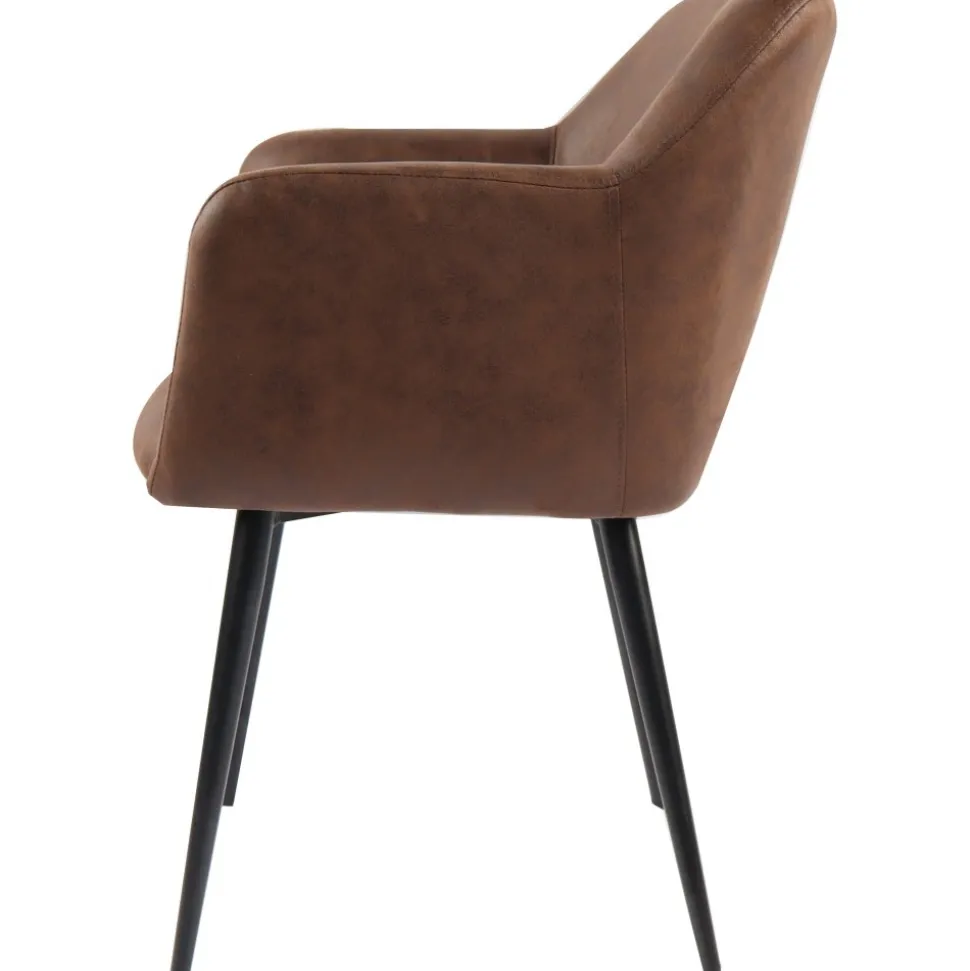 Karmstol i brun PU - Lamar