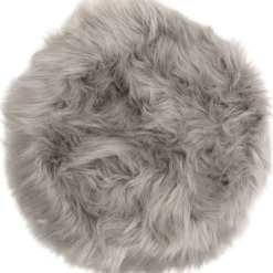 Katy stolsdyna 34 x 34 cm - Grå fuskpäls