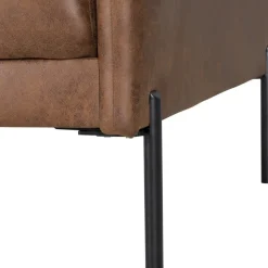 Kingsley fåtölj - Brunt ecoläder + Fläckborttagare för möbler