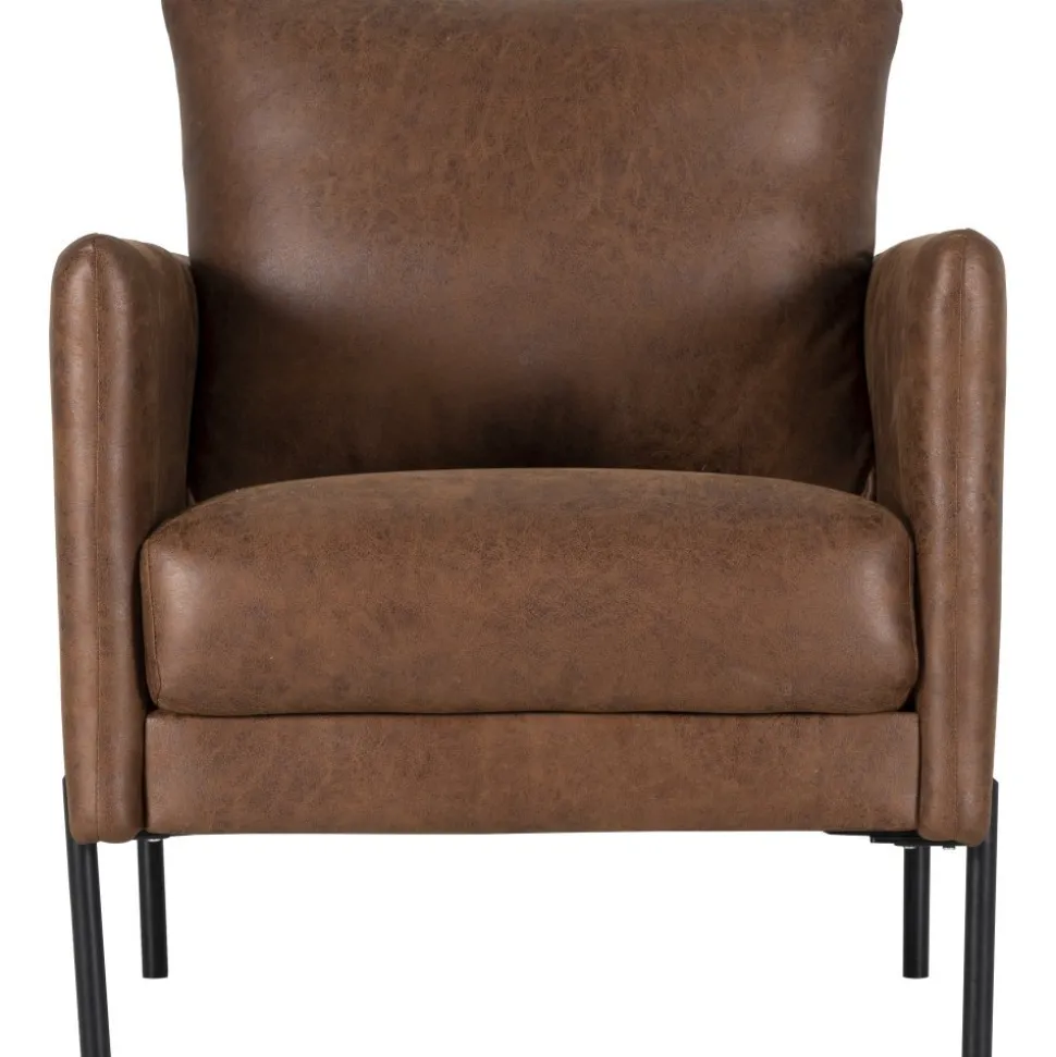 Kingsley fåtölj - Brunt ecoläder