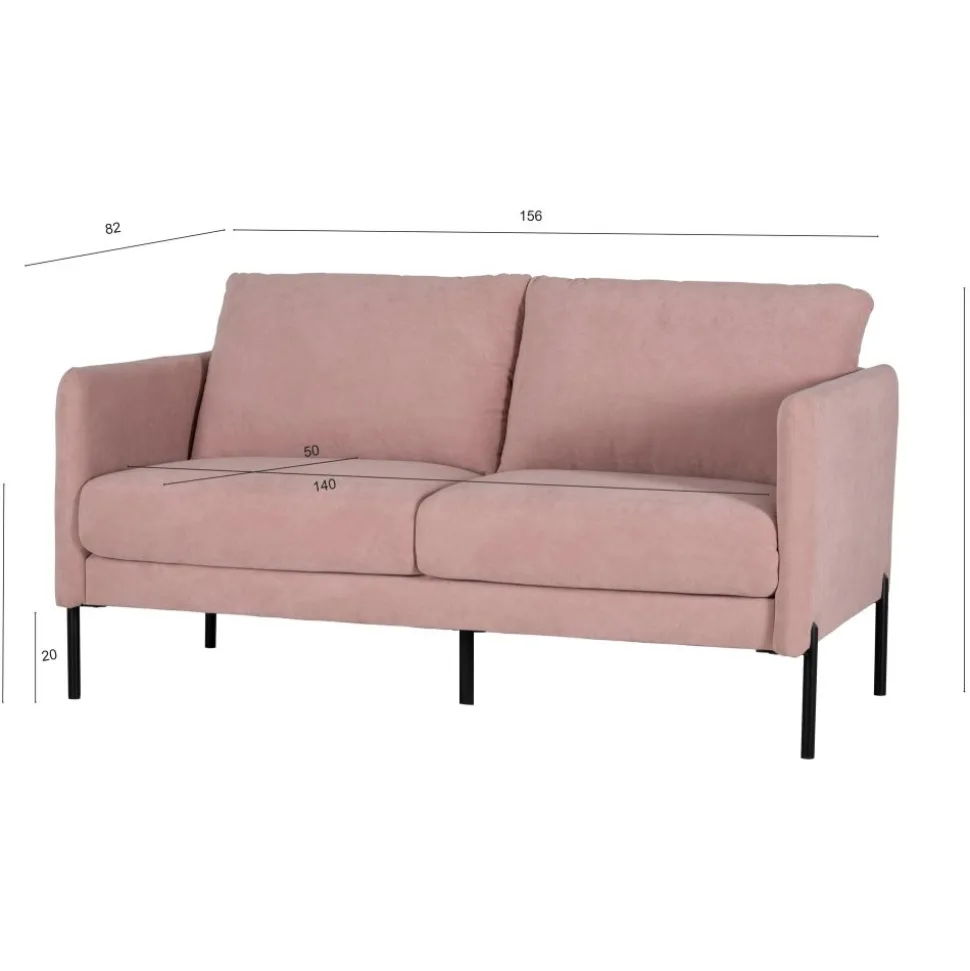 Kingsley 2,5-sits soffa i rosa sammet + Textilrengöring för möbler