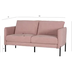 Kingsley 2,5-sits soffa i rosa sammet + Fläckborttagare för möbler