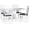 Klaffbord vitt med 4 stolar - Sandhamn + 4.00 x Stolsdyna