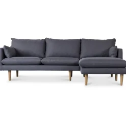 Kleo soffa med divan - Mörkgrå