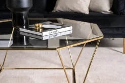 Källtorpet soffbord Ø100 cm - Mässing/glas