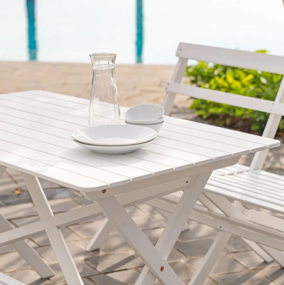 Knohult utesoffa | trädgårdsbänk - Vit