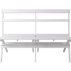 Knohult utesoffa | trädgårdsbänk - Vit + Textilrengöring för möbler