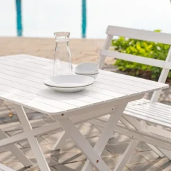 Knohult utesoffa | trädgårdsbänk - Vit + Textilrengöring för möbler