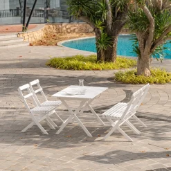 Knohult utesoffa | trädgårdsbänk - Vit + Textilrengöring för möbler