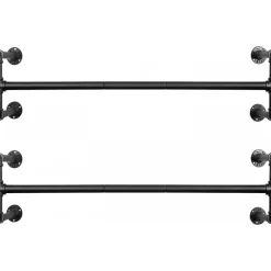 Kommendör klädstång, 2-pack - Svart