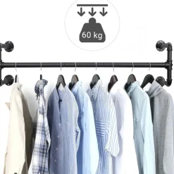 Kommendör klädstång, 2-pack - Svart