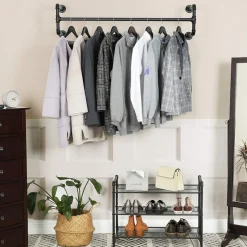 Kommendör klädstång, 2-pack - Svart