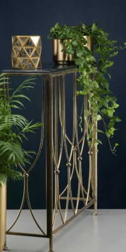 Konsolbord mässing/svart - Andrea