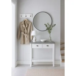 Konsolbord vitt med cement topp - Hugo + Fläckborttagare för möbler