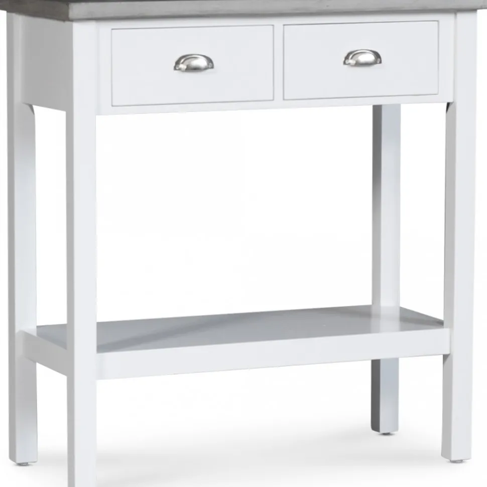 Konsolbord vitt med cement topp - Hugo