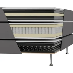 Kontinentalsäng 120 x 200 cm + sänggavel grå