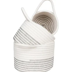 Korgset 3 st - Vit/grå